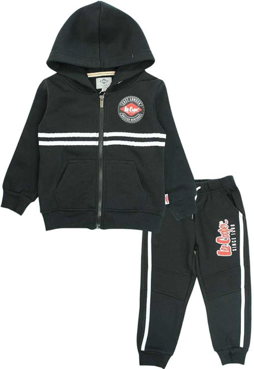 Picture of GLC7447 BOYS LEE COOPER HOODY THERMAL FLEECY ZIPUP TRACKSUIT